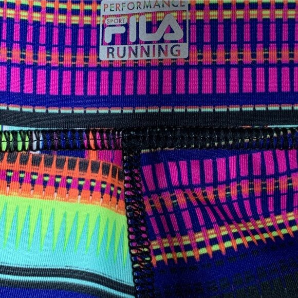 Fila XS Running Cropped Leggings Multicolor Activewear Gym Workout Pants - Picture 6 of 6